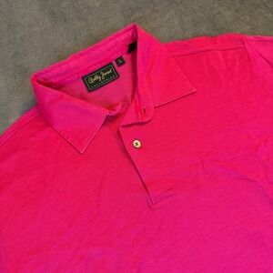 Bobby Jones Collection Pink 100% Cotton Polo Shirt Made in Italy Mens Large
